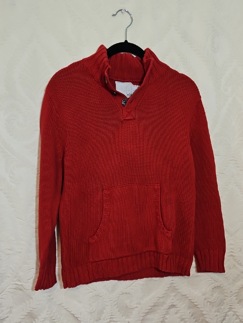 Old Navy Red Knit Half-Zip Sweater Pullover